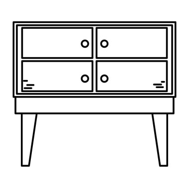 satır iç ahşap şifoniyer ev tasarım vektör çizim