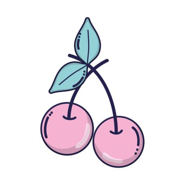 lezzetli cherrys sağlıklı meyve vitamini vektör çizim