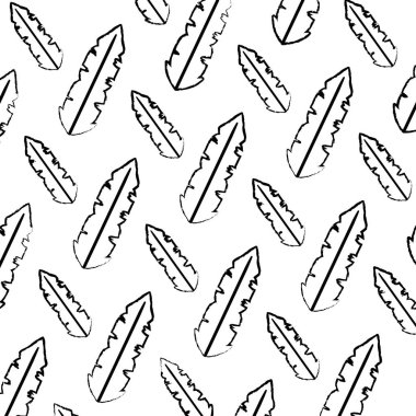 Grunge botanik tropikal yaprak tarzı arka plan vektör çizim