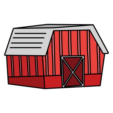 güzel bir ev çiftlik mimari stil vektör çizim renk