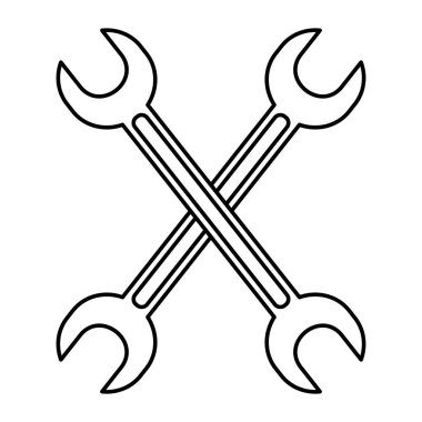 mekanik ekipman onarım servisi vektör çizim satırı anahtarı