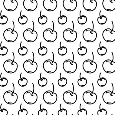 satır lezzetli kiraz meyve vitamini arka plan vektör çizim