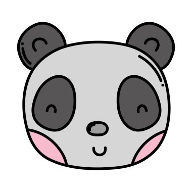 vahşi hayvan vektör çizim renk sevimli panda baş