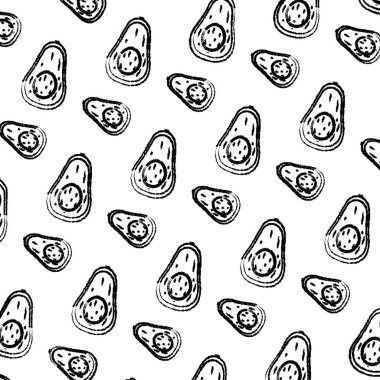 Grunge lezzetli avokado taze meyve arka plan vektör çizim