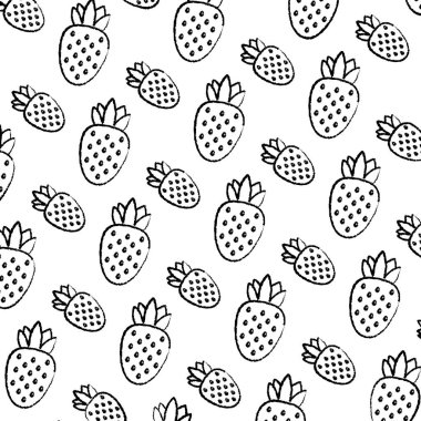 Grunge lezzetli çilek taze meyve arka plan vektör çizim