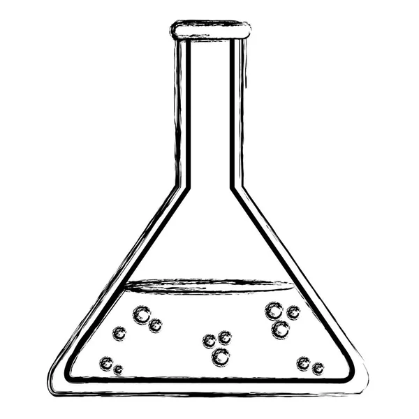 Grunge Lab Erlenmeyer Chemical Science Experiment Vector Illustration — Stock Vector
