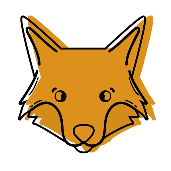 Barva Roztomilý Fox Hlavy Divokých Zvířat Vektorové Ilustrace — Stockový vektor