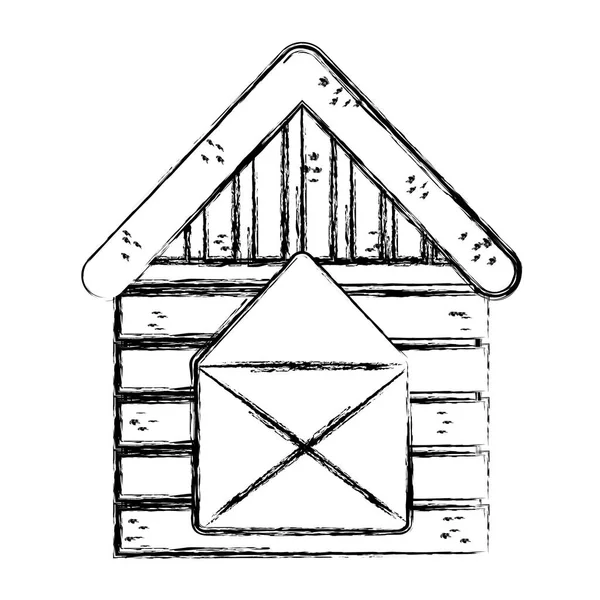 Grunge Façade Bois Maison Ferme Style Vectoriel Illustration — Image vectorielle