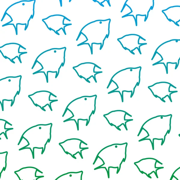 Degraded Line Tropical Angel Fish Animal Background Vector Illustration — Stock Vector
