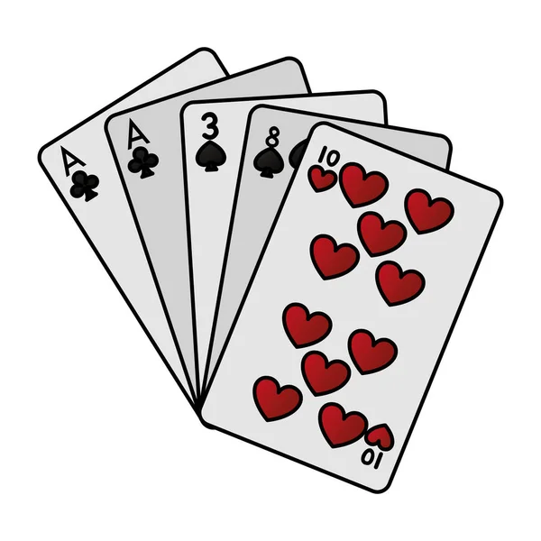 Kleur Van Een Paar Casino Kaart Spel Vectorillustratie — Stockvector