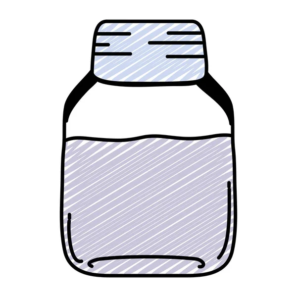 涂鸦马森罐与健康新鲜果汁矢量说明 — 图库矢量图片