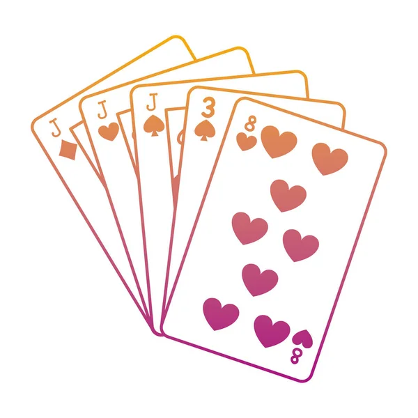 Υποβαθμισμένων Γραμμή Τρία Από Ένα Είδος Καζίνο Κάρτα Παιχνίδι Διανυσματικά — Διανυσματικό Αρχείο