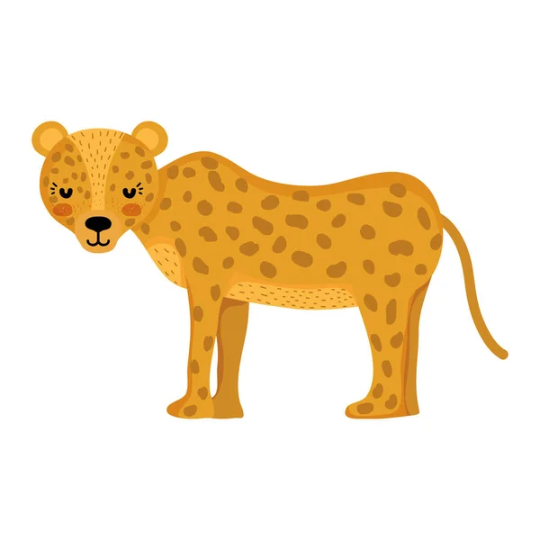 Adorable Leopardo Animal Salvaje Criatura Vector Ilustración — Archivo Imágenes Vectoriales