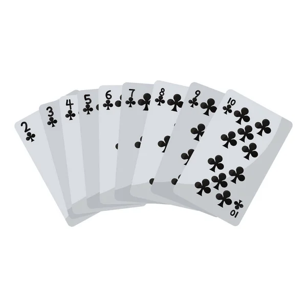 Tréboles Cartas Clásico Juego Casino Vector Ilustración — Vector de stock