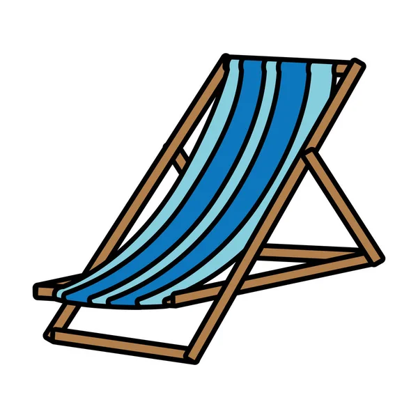 Cor Confortável Praia Cadeira Objeto Estilo Vetor Ilustração — Vetor de Stock