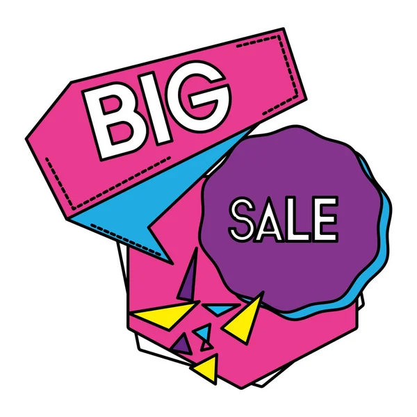 Color Big Offer Sale Tag Promotion Vector Illustration — Stock Vector