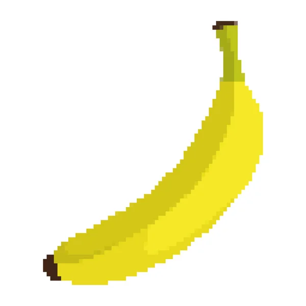 Ilustracja Wektorowa Odżywianie Owoce Pyszne Bananowe Piksele — Wektor stockowy
