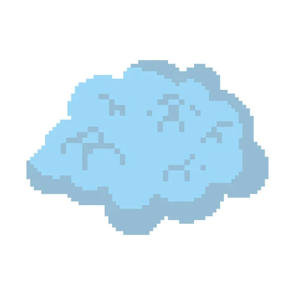 Pixelated Nature Fluffy Cloud Icon Vector Illustration — Stock Vector