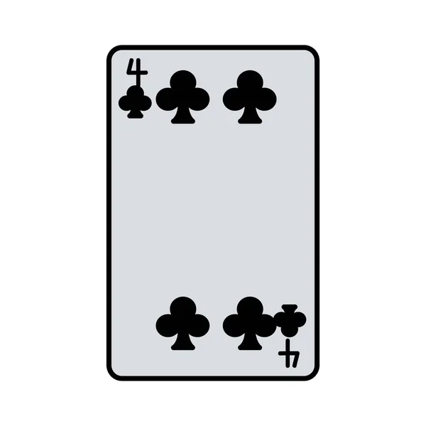Χρώμα Τέσσερα Τριφύλλια Καζίνο Κάρτα Παιχνίδι Διανυσματικά Εικονογράφηση — Διανυσματικό Αρχείο