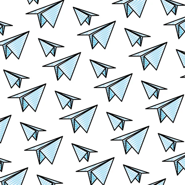 Doodle Plano Papel Origami Design Fundo Vetor Ilustração —  Vetores de Stock