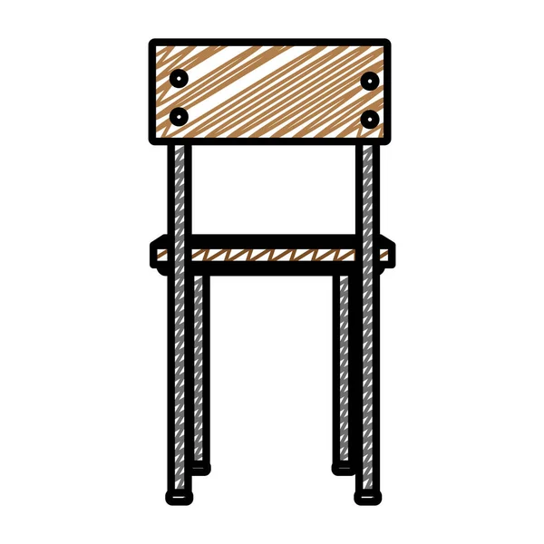 落書きバック木製学校椅子教育ベクトル図 — ストックベクタ