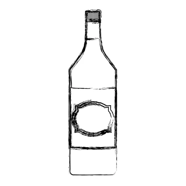 Гранж Шнапс Спиртное Бутылка Ликера Векторная Иллюстрация — стоковый вектор