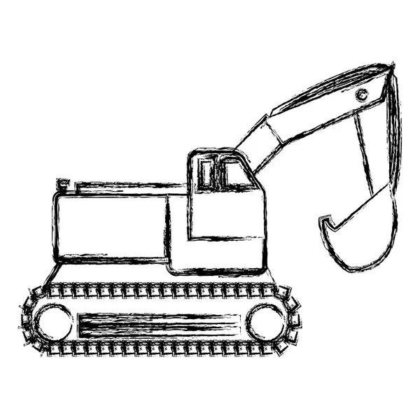 Grunge Bagger Mechaniker Ausrüstung Reparatur Service Vektor Illustration — Stockvektor