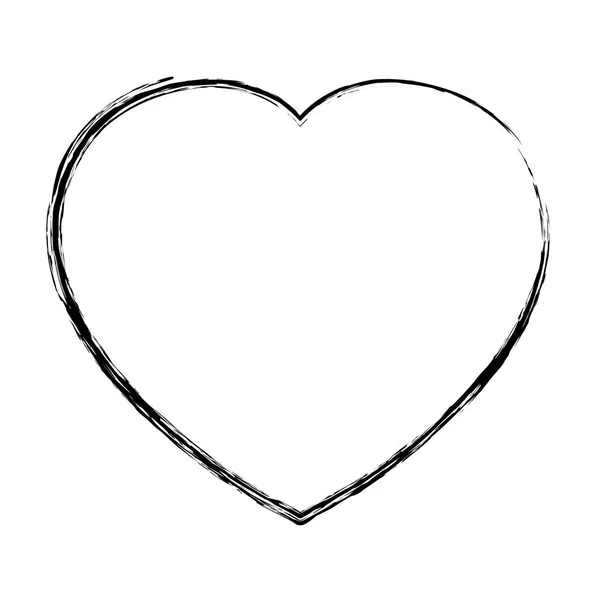Grunge Láska Srdce Romantický Symbol Ikonu Vektorové Ilustrace — Stockový vektor