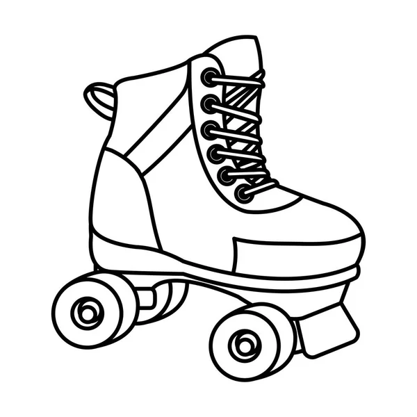 Linha Rolo Skate Divertido Arte Estilo Vetor Ilustração — Vetor de Stock