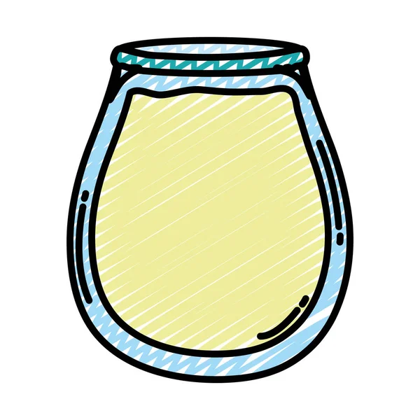 Doodle Suco Saudável Fresco Ilustração Vetorial Jarra Cristal — Vetor de Stock