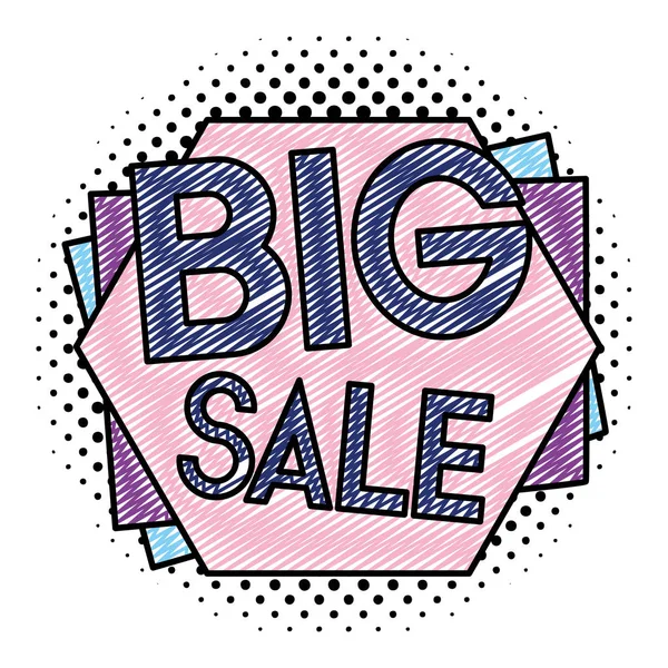 Doodle Special Big Offer Sale Label Vector Illustration — Stock Vector