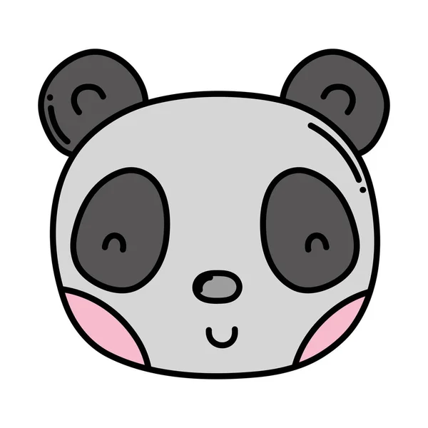 Couleur Mignonne Tête Panda Animal Sauvage Vecteur Illustration — Image vectorielle