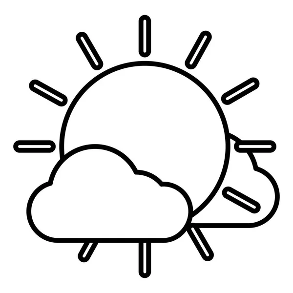 Línea Brillante Sol Nubes Naturaleza Clima Vector Ilustración — Archivo Imágenes Vectoriales