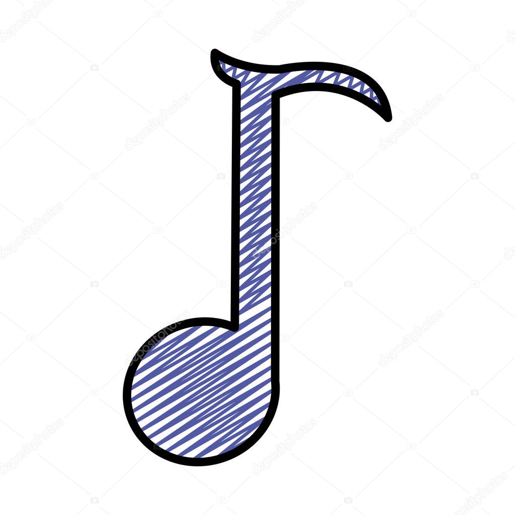 doodle quaver rhythm musical note sign vector illustration