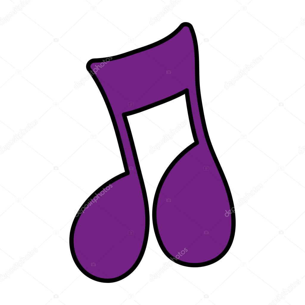 color musical beam notes sign rhythm vector illustration
