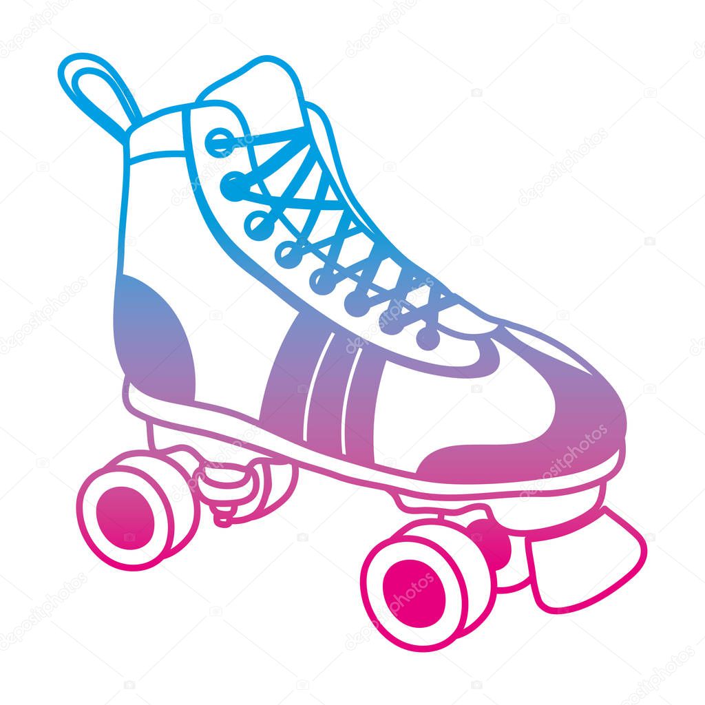 degraded line roller skate style fun sport vector illustration