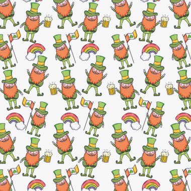 St patrick adam şapka ve takım elbise arka plan vektör çizim ile