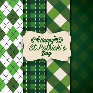 St patrick etiket doku rakamlar arka plan vektör çizim ile