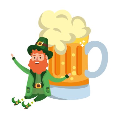 st patricks günü cinler bira cam karikatür ile vektör çizim grafik tasarım