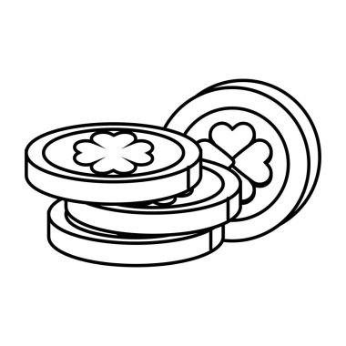 st patricks günü altın sikke karikatür vektör çizim grafik tasarım