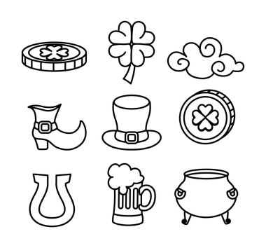 ayarla st patrick dekorasyon tatil kutlama vektör çizim için