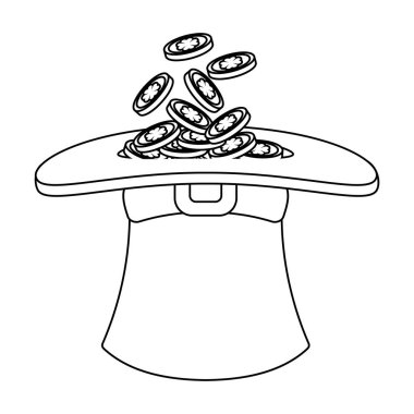 st patricks günü cin şapka altın çizgi film vektör çizim grafik tasarım ile