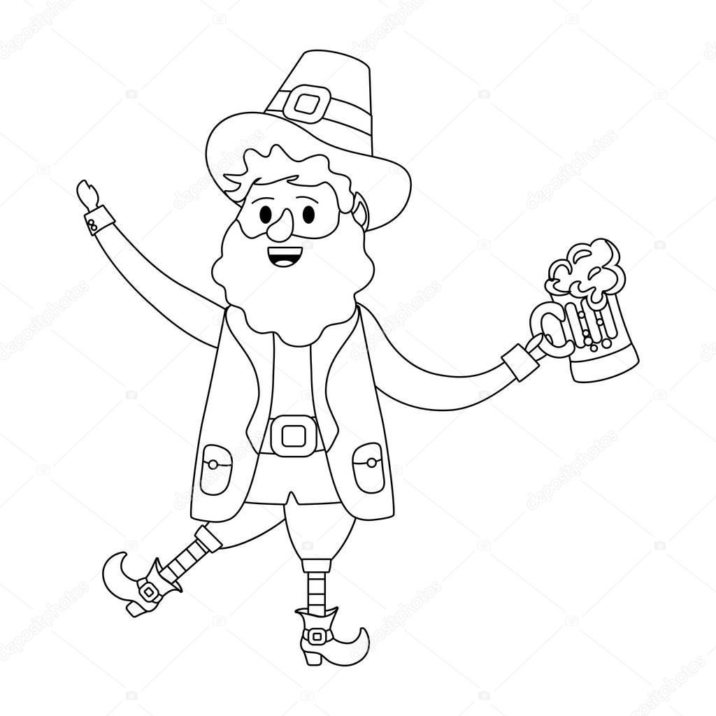 st patricks day leprechauns with beer glass cartoon vector illustration graphic design