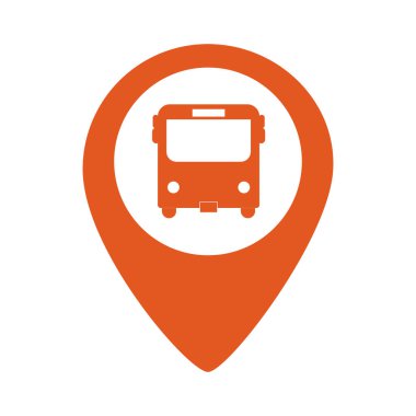 ulaşım kavramı otobüs gps konum karikatür vektör çizim grafik tasarım