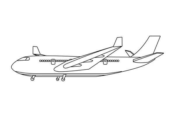Ulaşım Kavramı Uçak Karikatür Vektör Çizim Grafik Tasarım — Stok Vektör