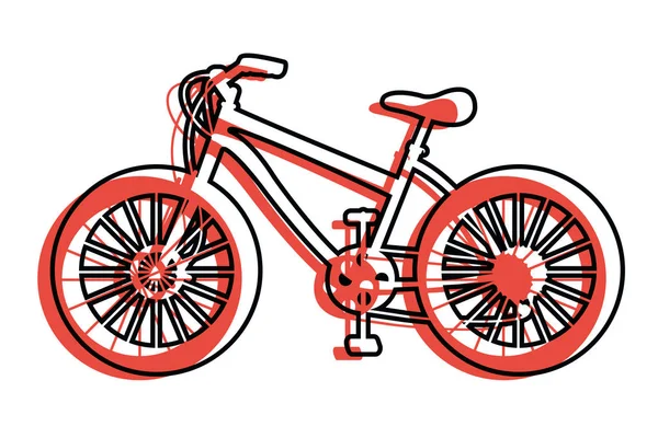 Közlekedési Koncepció Mountain Bike Rajzfilm Vektoros Illusztráció Grafikai Tervezés — Stock Vector