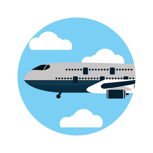 Concepto Transporte Avión Dibujos Animados Vector Ilustración Diseño Gráfico — Vector de stock