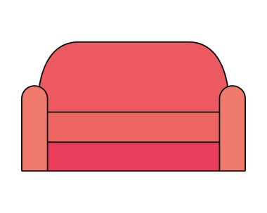 modern mobilya kanepe karikatür vektör çizim grafik tasarım