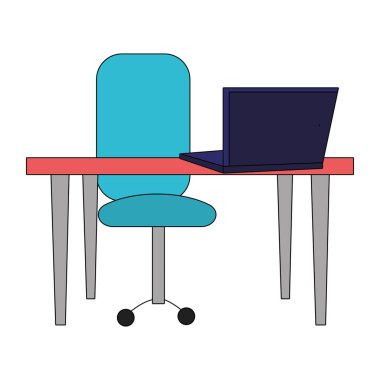 modern mobilya Resepsiyon karikatür vektör çizim grafik tasarım