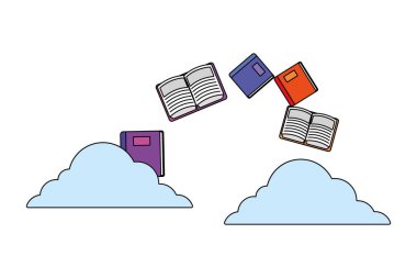 Online eğitim öğeleri karikatür vektör çizim grafik tasarım